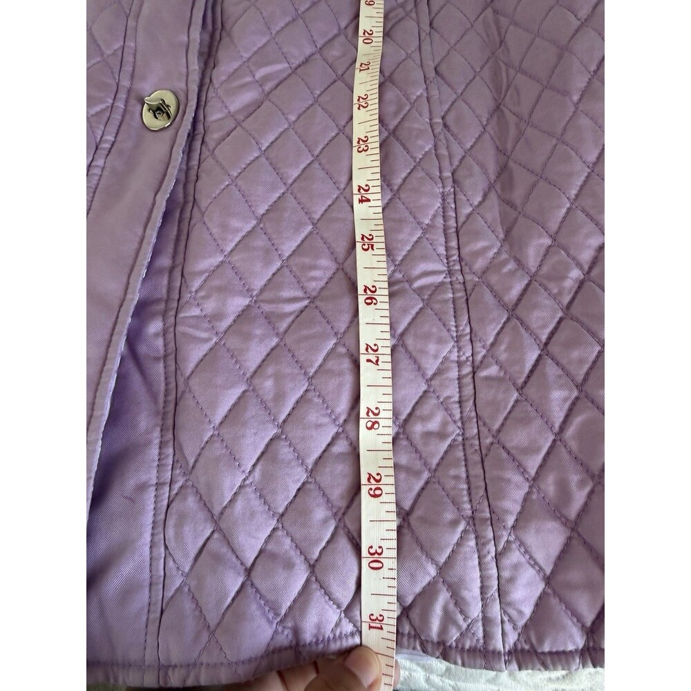 Dennis Basso 100% Silk Quilted Jacket Womens M Purple Toggle Coat - Picture 6 of 11